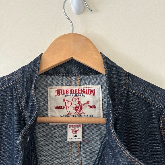 Vintage True Religion Moto Denim Jacket Size Large. Great condition. - Picture 7 of 12